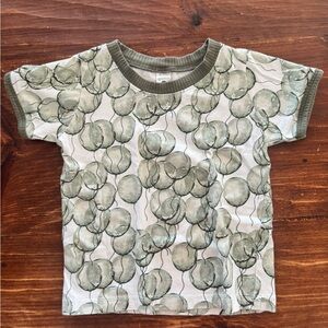 EUC kate quinn Olive Balloon Print Short Sleeve Tee Cotton 3T